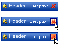 Figure 4 - Button in normal, tracking and pressed states