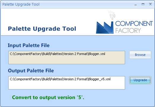 Figure 5 - Palette Upgrade Tool