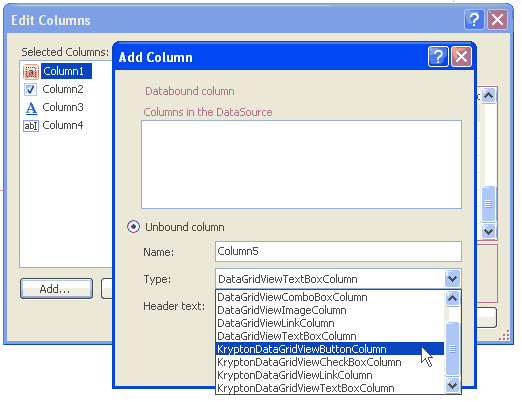 Figure 4 - Krypton Specific Columns